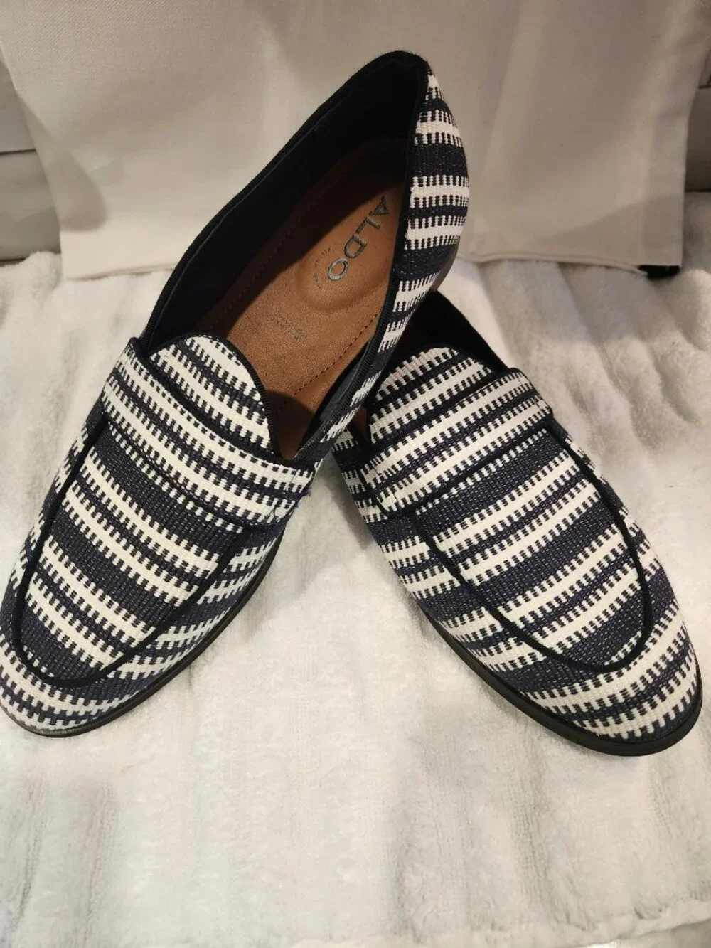 Aldo New Waterfront - Navy Woven - Mens New Stripped Shoe US 10 - Picture 2 of 2